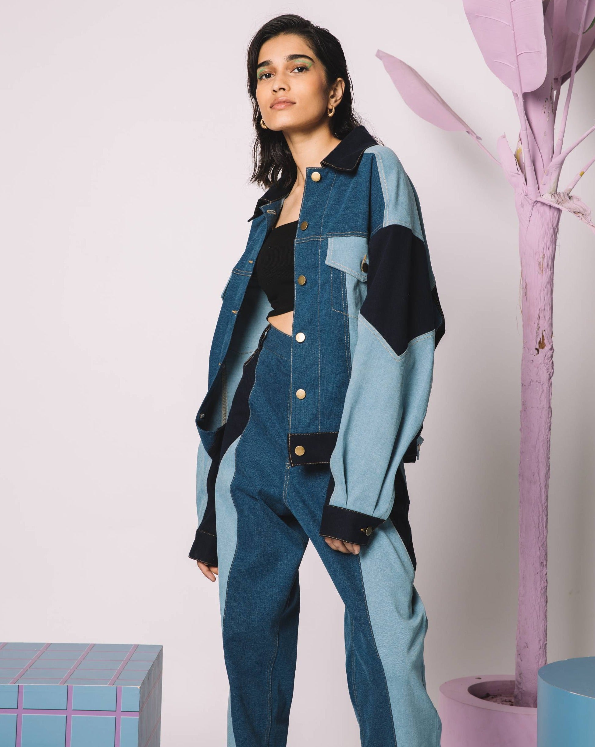 Stockholm Patchwork Co-ord Pants Around The City