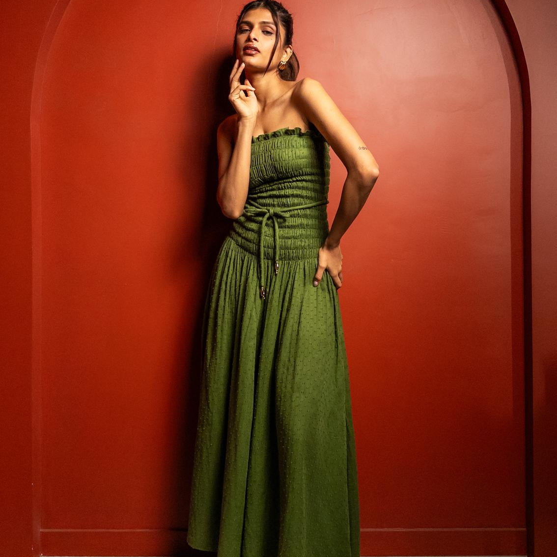 Enola Dress-Olive Green