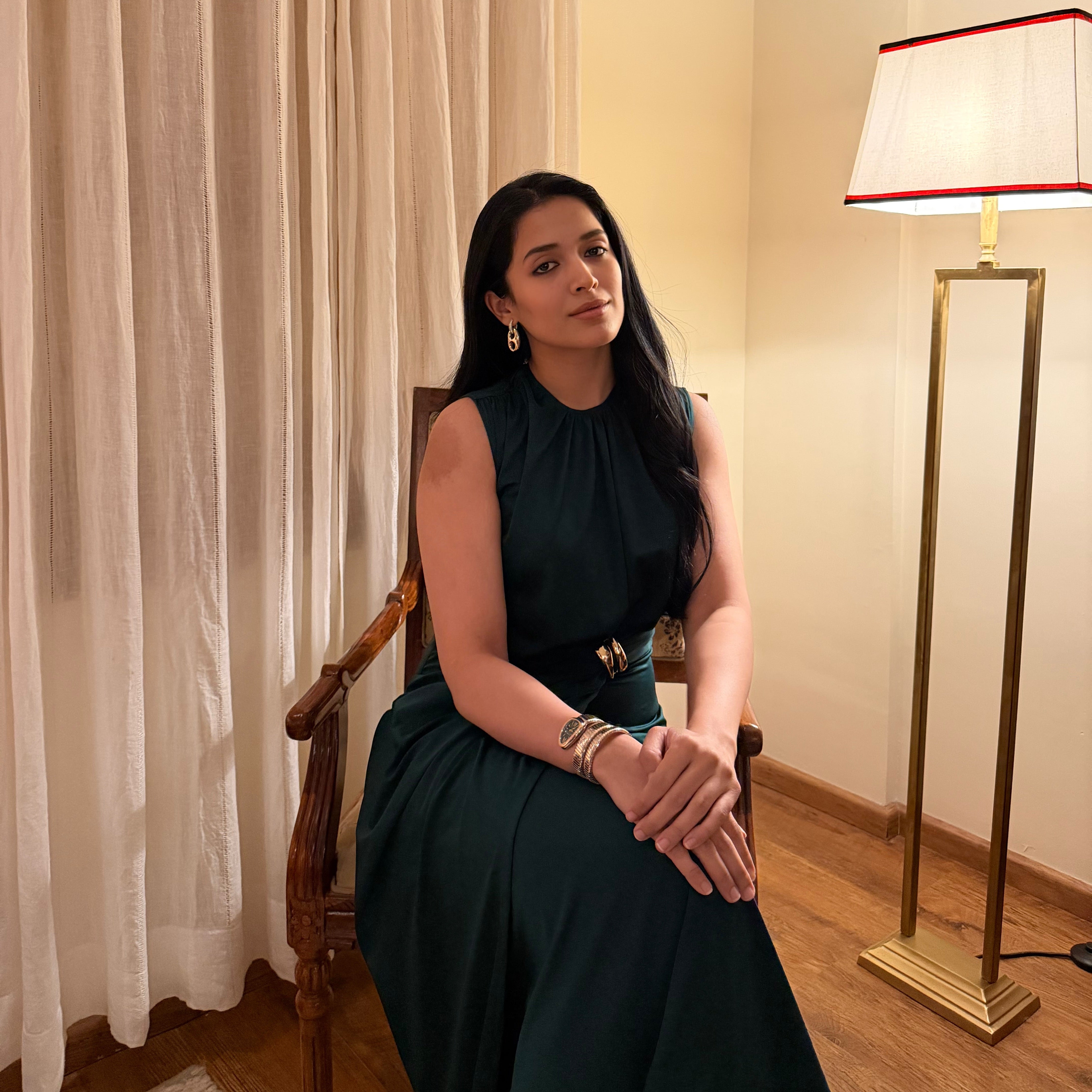 Niharika in Emerald Dress