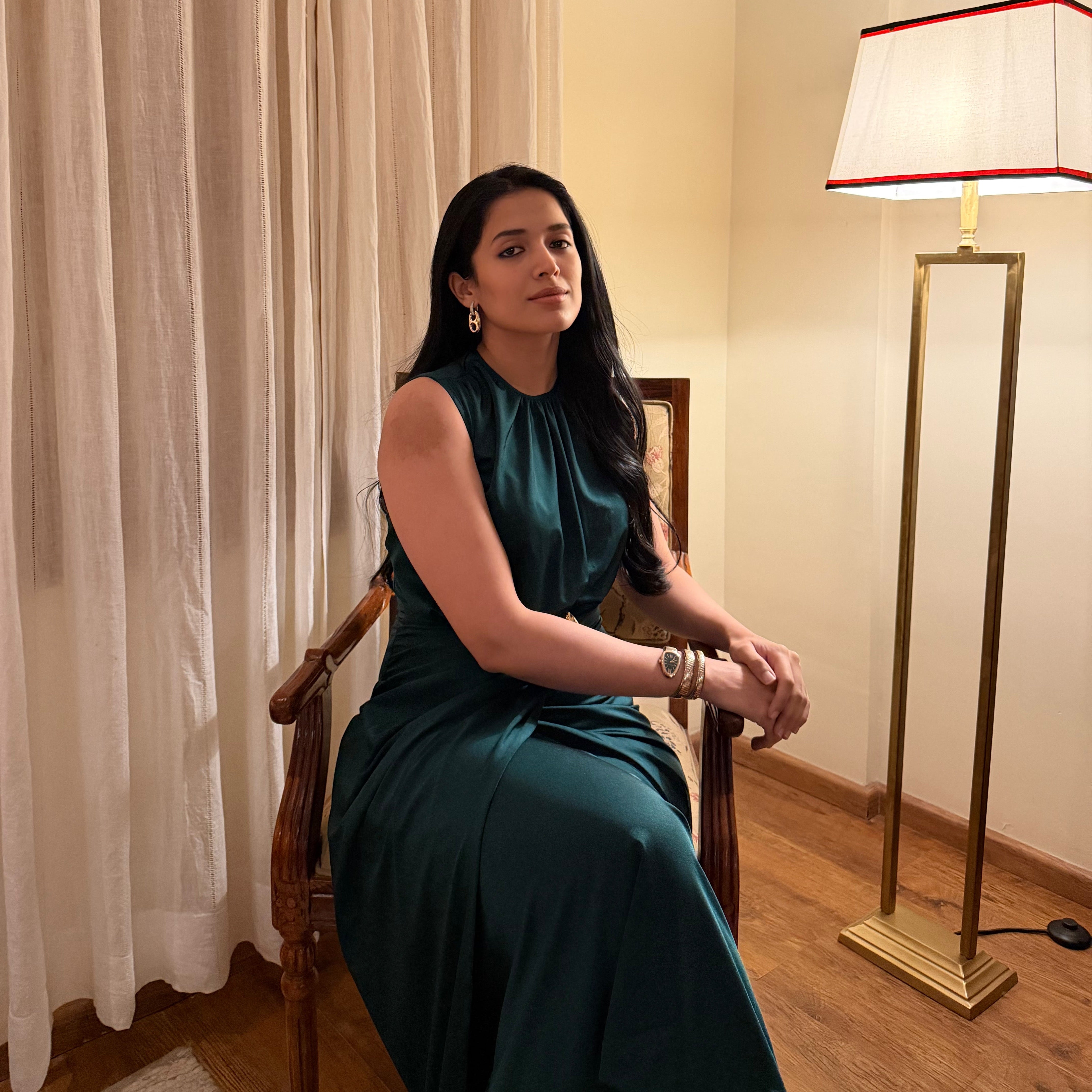 Niharika in Emerald Dress