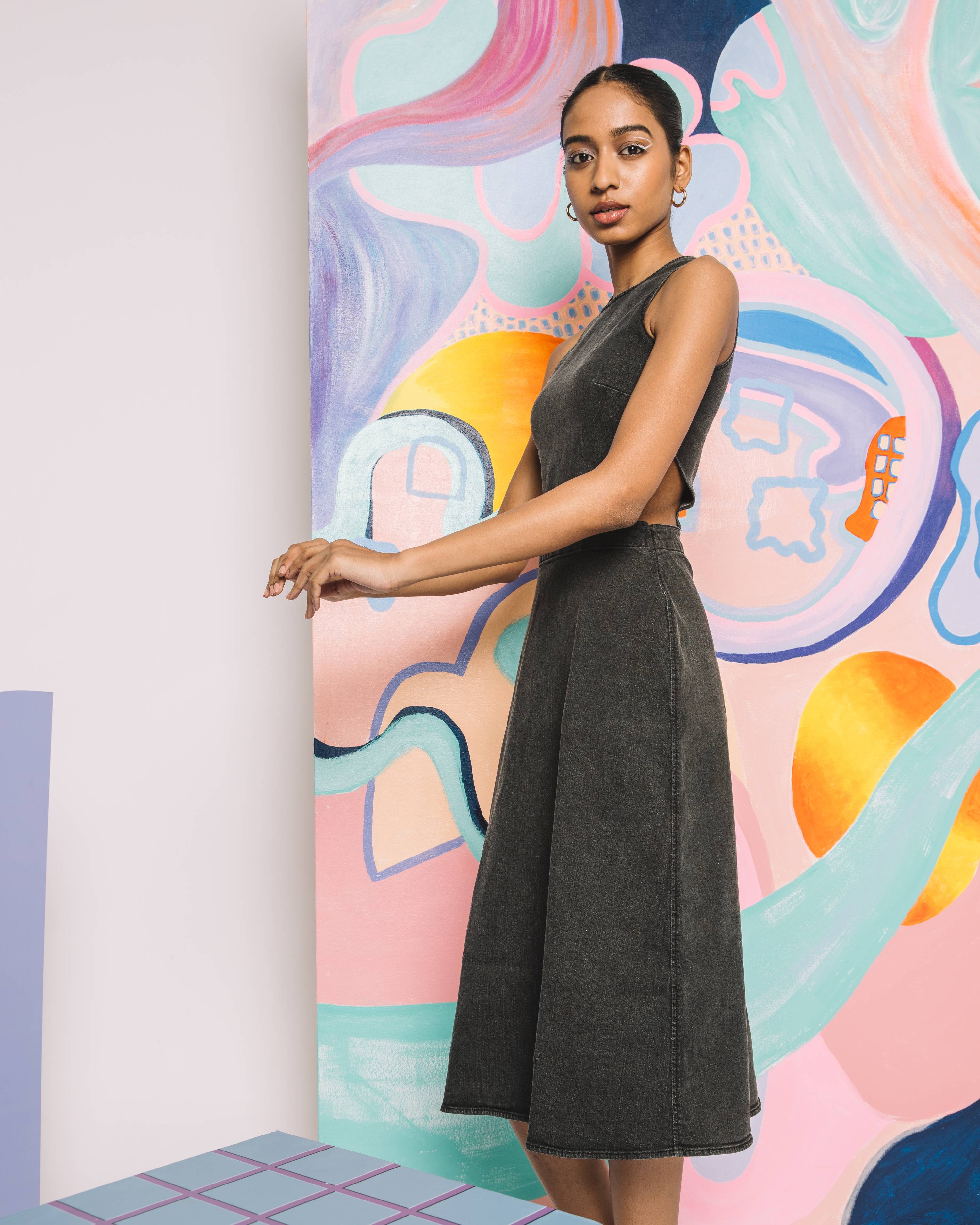 Barcelona Cut-out Dress Around The City